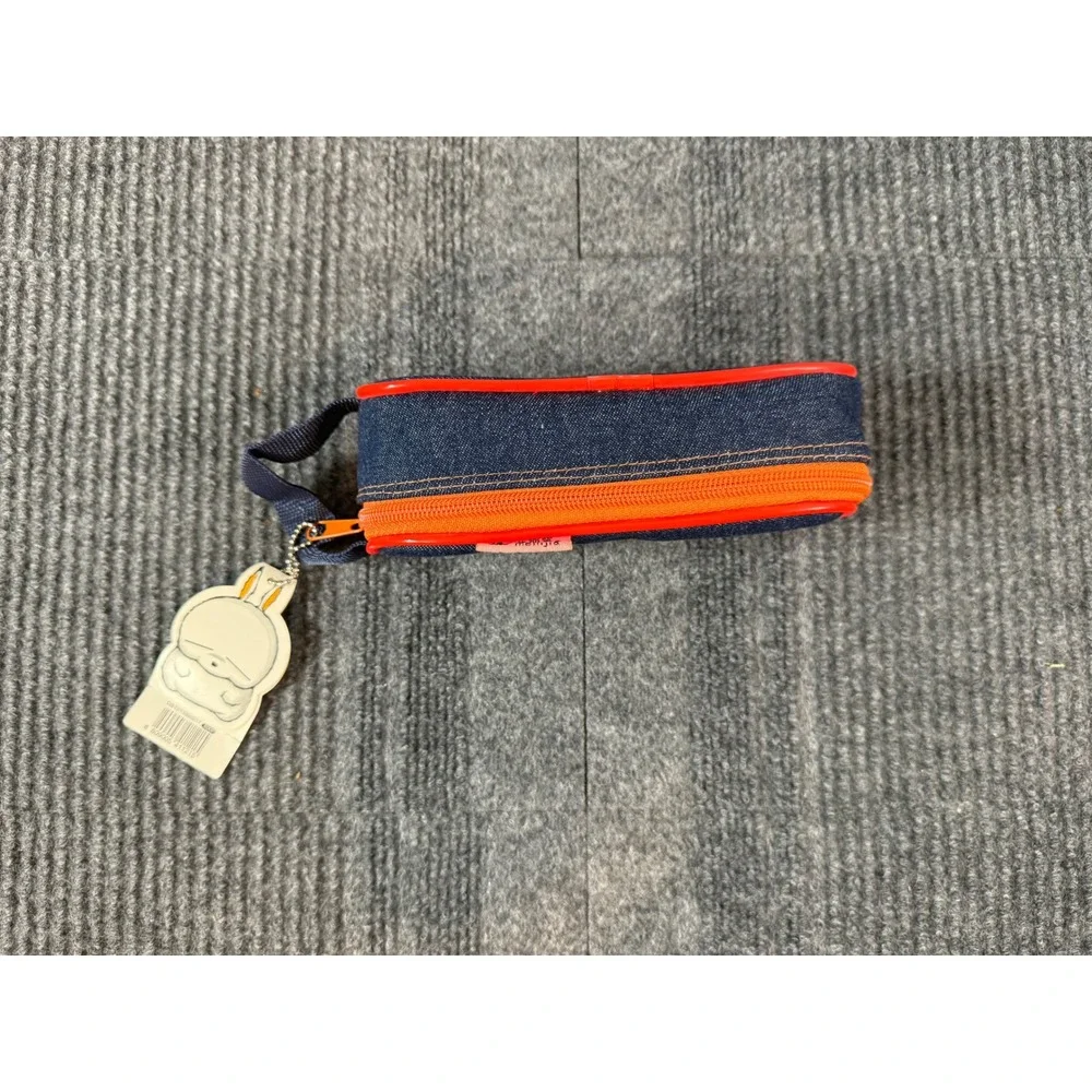 Mashimaro Denim Pencil Case Pouch Orange Trim Korean Character Y2K New with Tags